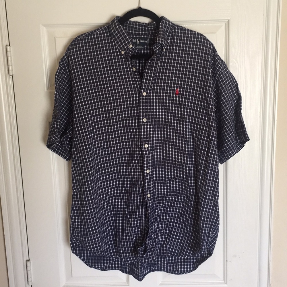 POLO RALPH LAUREN *VNTG shirt seersucker blue XL